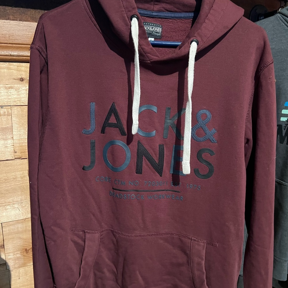 Jack & Jones Men's Dark Red Hoodie